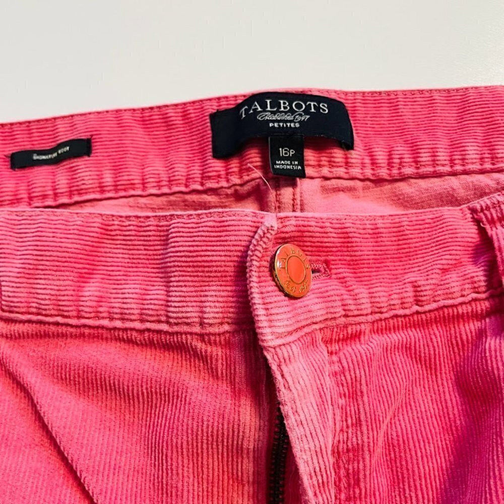 Talbots Pant Trouser Corduroy Barbiecore Pink Signature Boot Holiday Winter 16P - Picture 5 of 12
